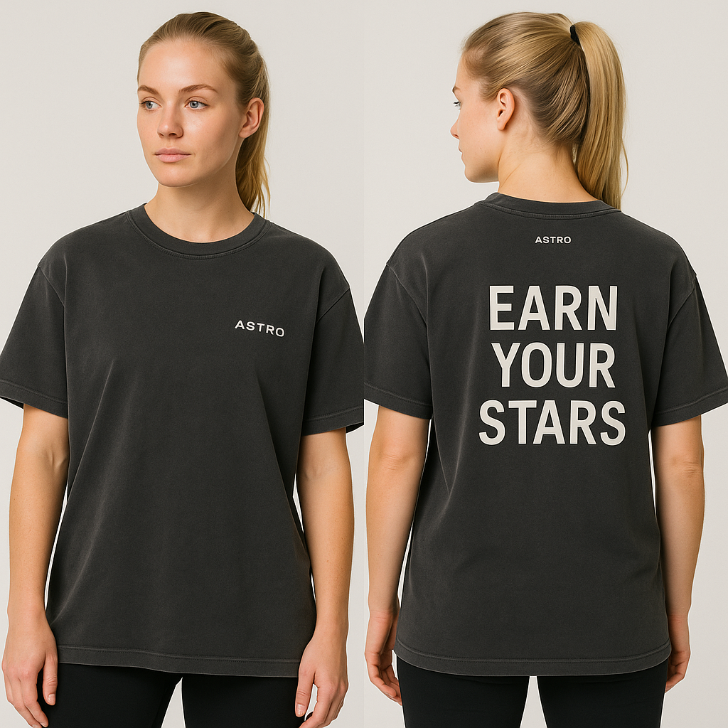 ASTRO Earn Your Stars T-Shirt – Faded Black