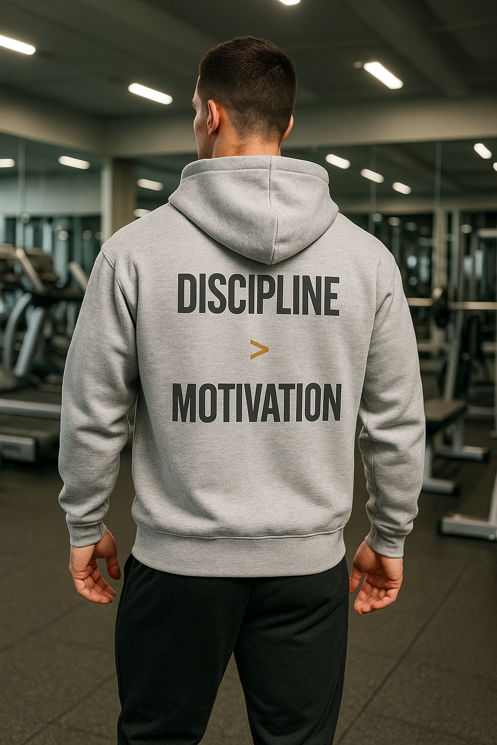 DISCIPLINE > MOTIVATION Hoodie – Heather Grey
