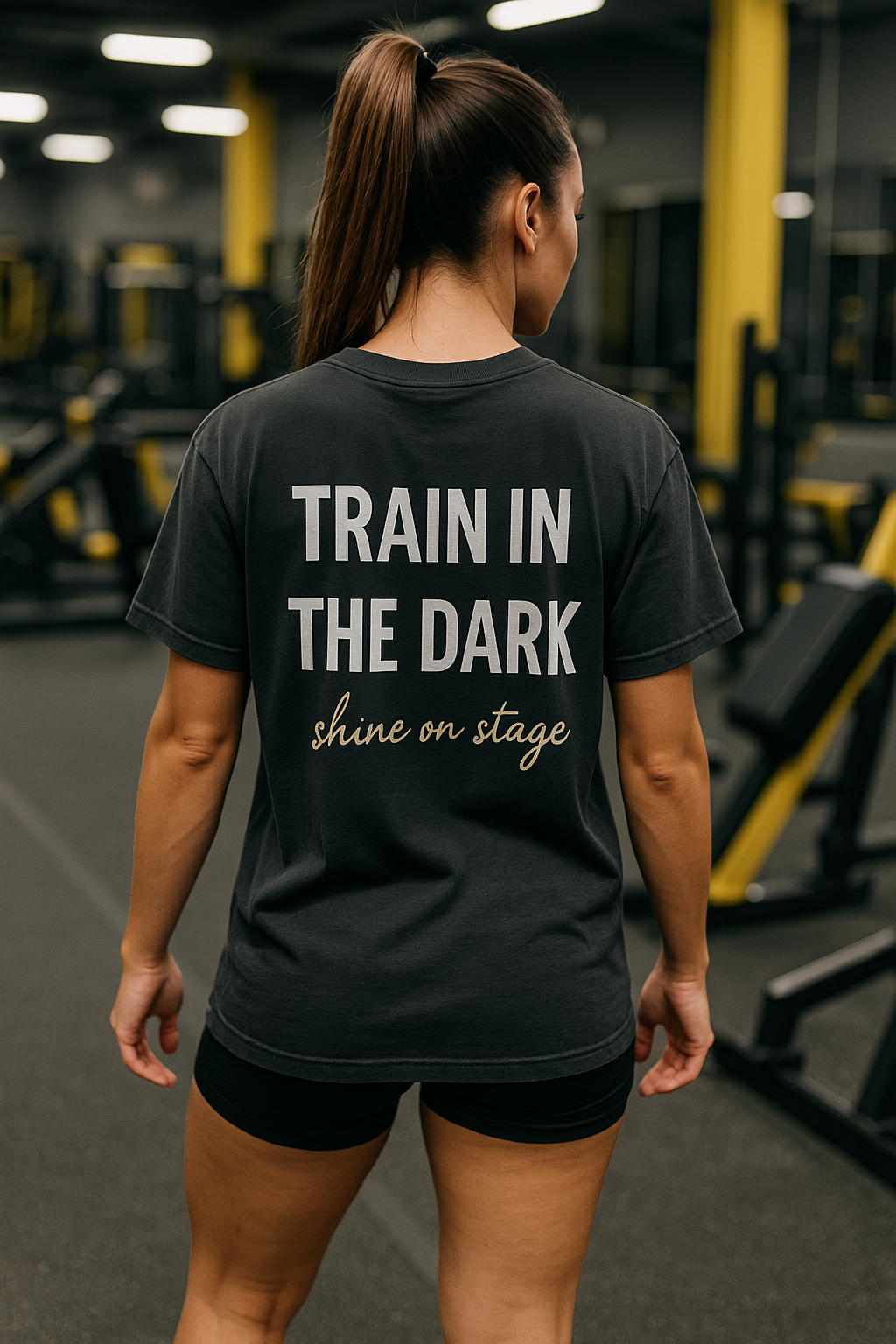 TRAIN IN THE DARK Oversized T-Shirt – Faded Black