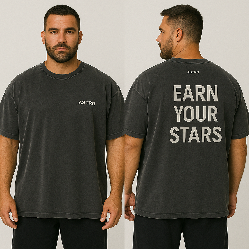 ASTRO Earn Your Stars T-Shirt – Faded Black